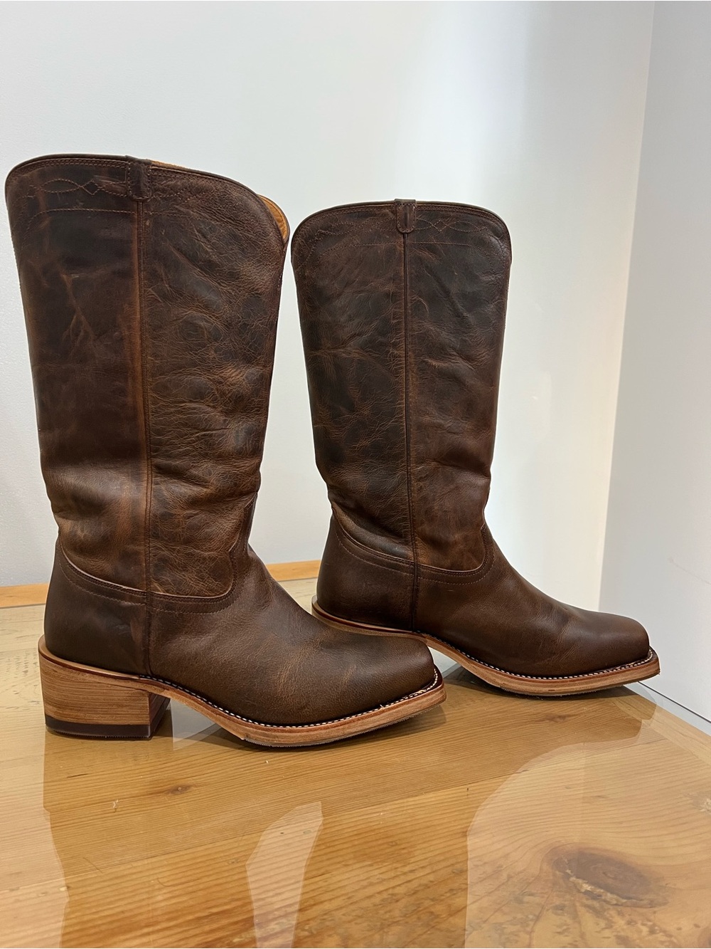 Tecovas The charlie cafe goat Women's Brown Leather Heeled Boots US 9.5